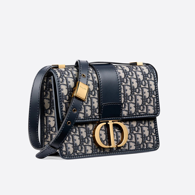 Dior 30 Montaigne Bag Oblique Motif Canvas Blue