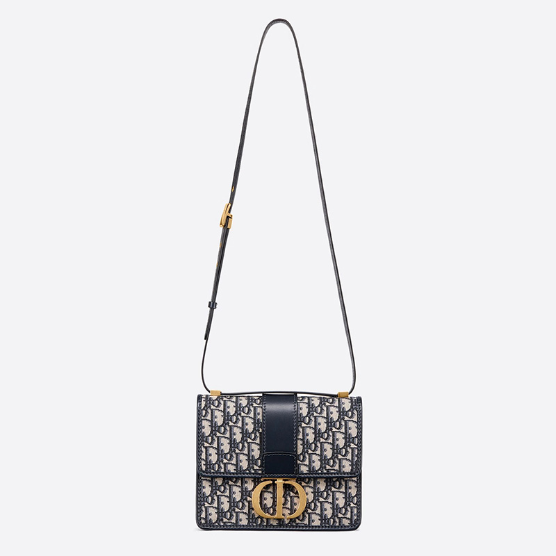 Dior 30 Montaigne Bag Oblique Motif Canvas Blue