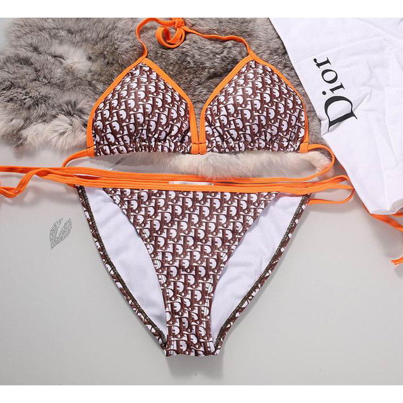Dior Bikini Women Oblique Jacquard Cotton Brown