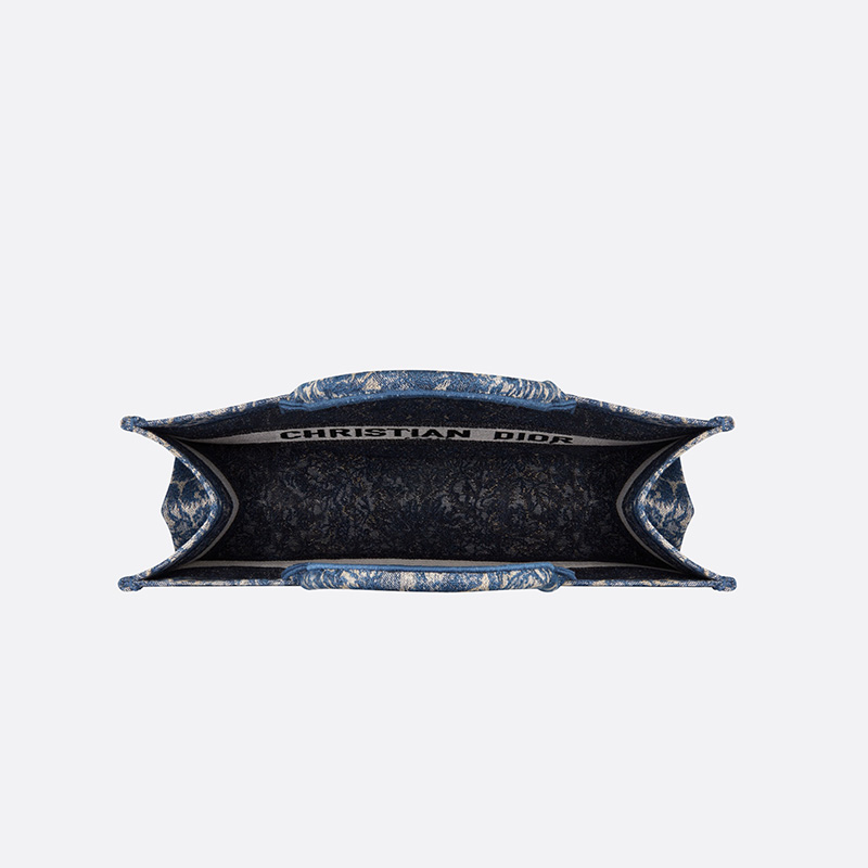 Dior Book Tote Brocart Motif Canvas Blue