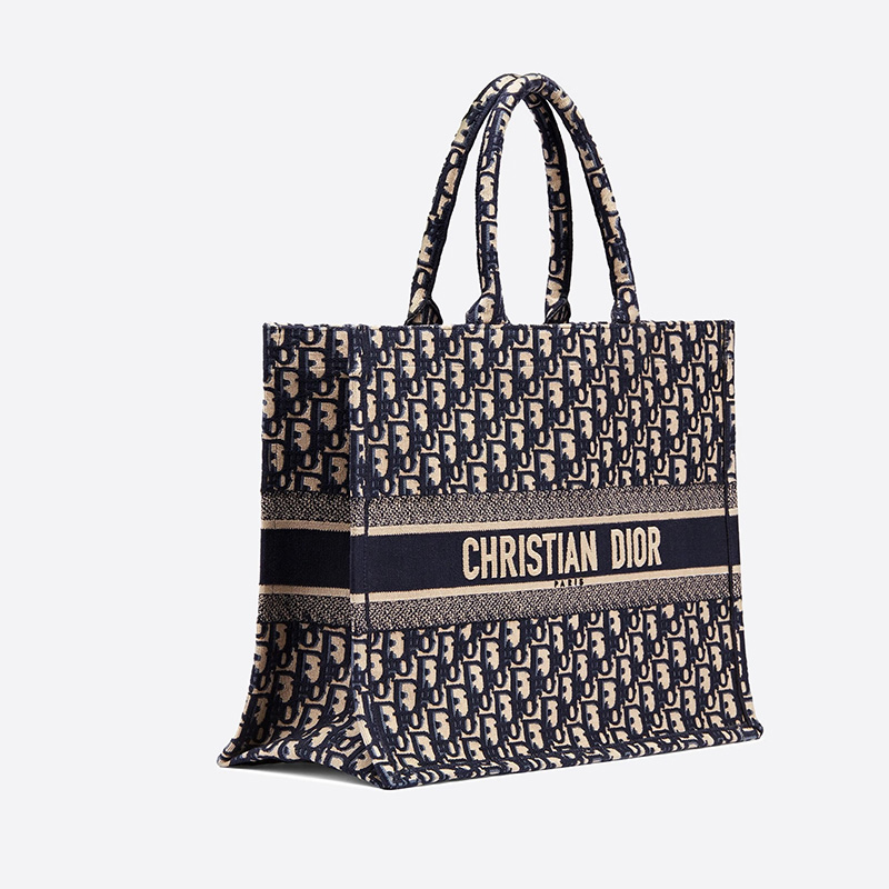 Dior Book Tote Oblique Motif Canvas Blue