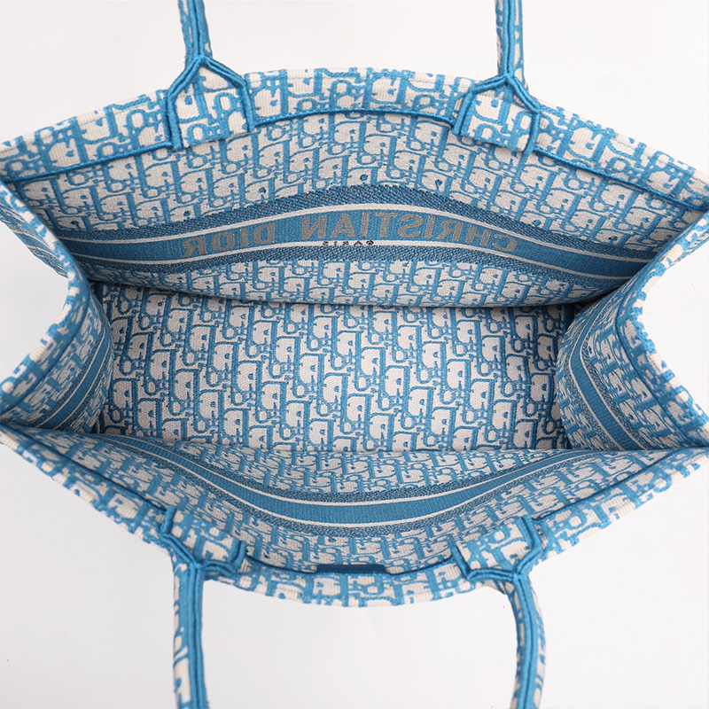 Dior Book Tote Oblique Motif Canvas Light Blue