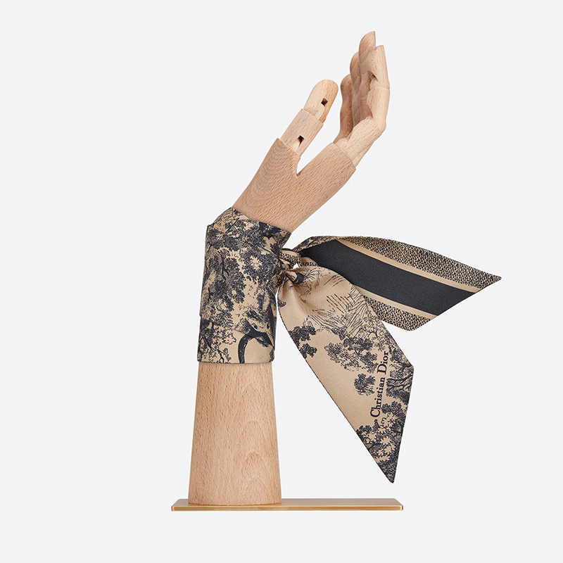Dior Mitzah Twill Toile de Jouy Silk Beige