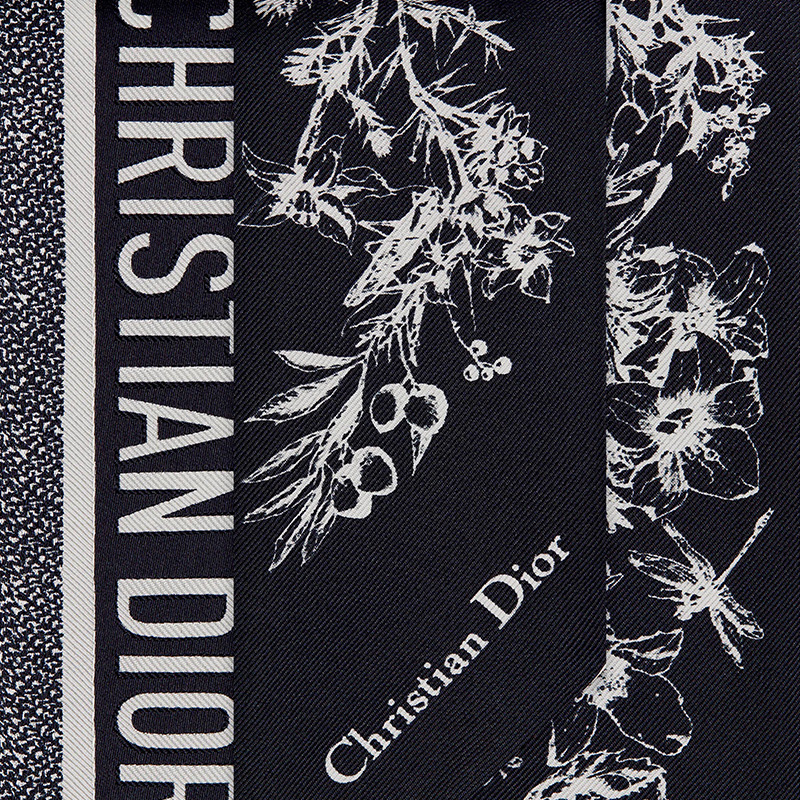 Dior Mitzah Twill Toile de Jouy Flowers Silk Black